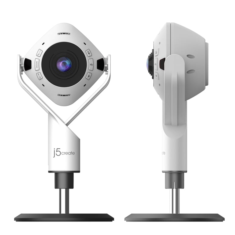 j5create JVU368 N Webcam 360° pilotée par IA avec haut parleur Neuf - vue 3