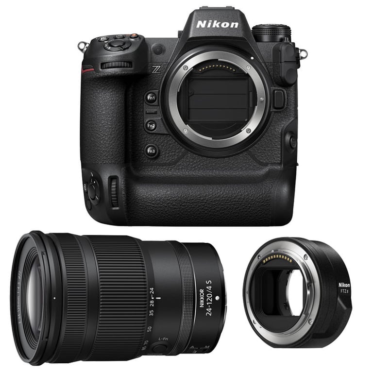 NIKON Z9 + Objectif Z 24-120mm f/4 S + Adaptateur FTZ II - Très bon état  -  reconditionné disponible sur Pixmania