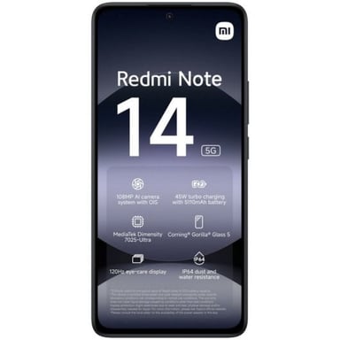 Xiaomi Redmi Note 14 5G 16,9 cm (6.67'') Ranura híbrida Dual SIM USB Tipo C 6 GB 128 GB 5110 mAh Negro