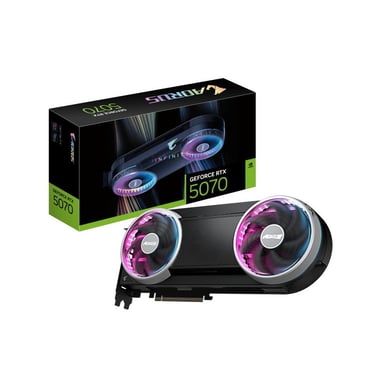 Carte graphique GIGABYTE AORUS GeForce RTX 5070 INFINITY 12G 12 Go GDDR7 192 bits PCIe 5.0 Noir et gris