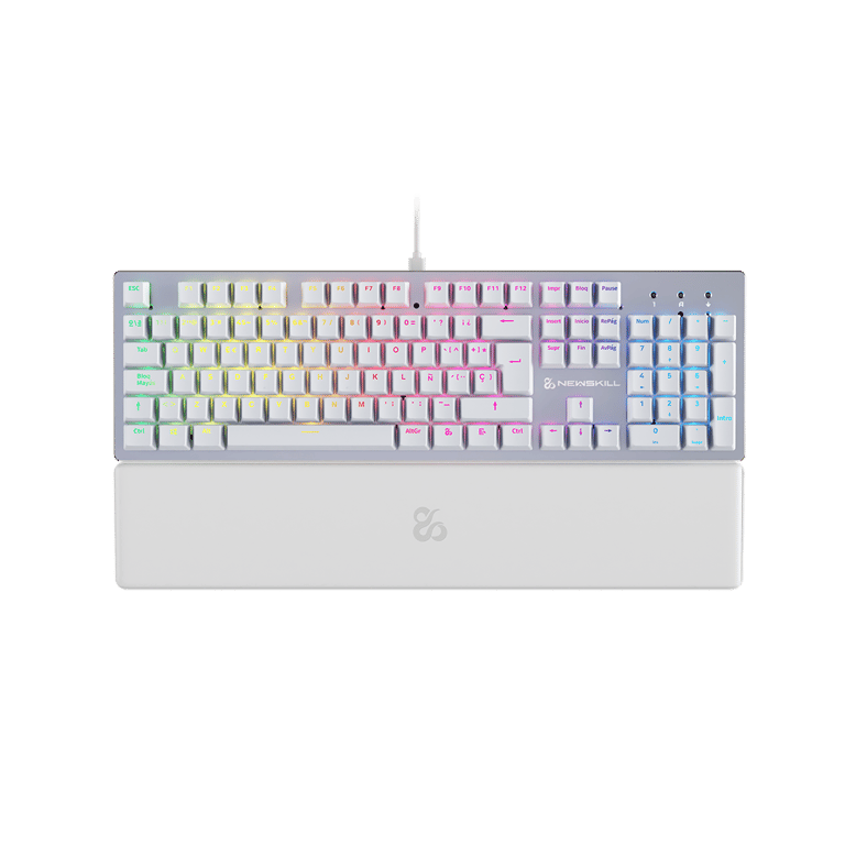 Clavier Gaming Mécanique Newskill Serike V2 Blanc | Switch Red Hotswap | RGB | Châssis Alu | Personnalisable - Neuf