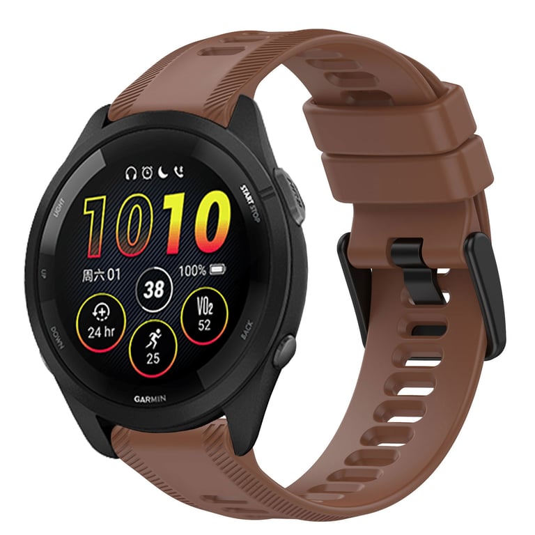 INF Bracelet de montre en silicone pour Garmin Forerunner 265/965 Brown - Neuf Marron - vue 4