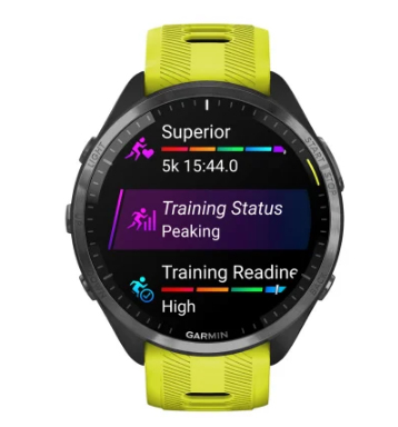 Garmin Forerunner 965 3,56 cm (1,4'') AMOLED 47 mm Digitale 454 x 454 pixel Touch screen Giallo Wifi GPS (satellitare)