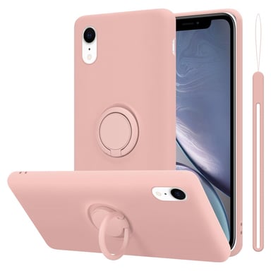 Coque pour Apple iPhone XR en LIQUID PINK Housse de protection Étui en silicone TPU flexible avec anneau