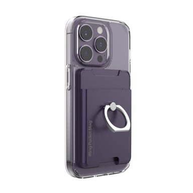 iRing® Pocket Mag - Porte-cartes iPhone - Anneau de téléphone - Support de téléphone - Violet foncé