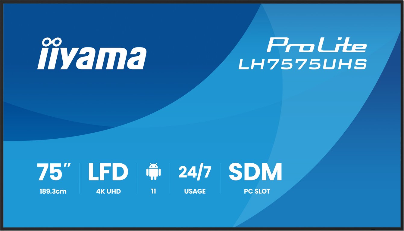 iiyama ProLite LH7575UHS B2AG 75 écran LCD rétro éclairé par LED signalisation numérique avec lecteur multimédia intégré SDM Slot PC 4K UHD... - vue 4