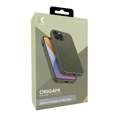 Custodia Origami Duo per Apple iPhone 12 Pro Max, verde mimetico
