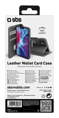 SBS TEBKLEATIP12K coque de protection pour téléphones portables 13,7 cm (5.4'') Étui avec portefeuille Noir Apple (brand) iPhone 12 Mini