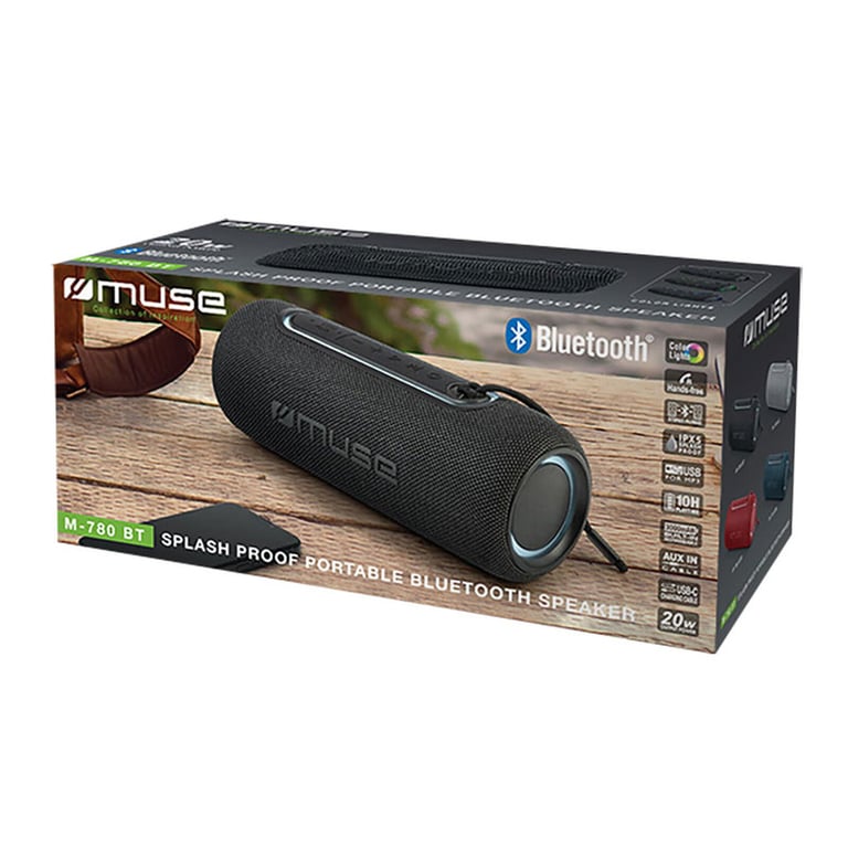 Enceinte Bluetooth Portable 20w - Premium avec Bass Boost - Ipx5 - Bleu - Muse - Neuf