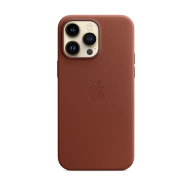 Coque en cuir avec MagSafe pour iPhone 14 Pro Max Marron
