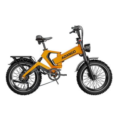 Vélo électrique tout-suspendu AOANGO K6F avec batterie 48V 35Ah - Orange