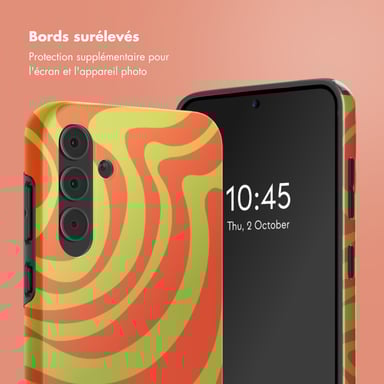 Selencia Coque arrière Vivid pour Samsung Galaxy A55 - Wavy Swirl Orange Fern