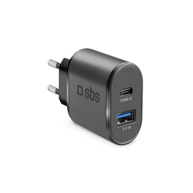 SBS TETRAVUSBTC2AFAST adaptateur de puissance & onduleur Intérieure 15 W Noir