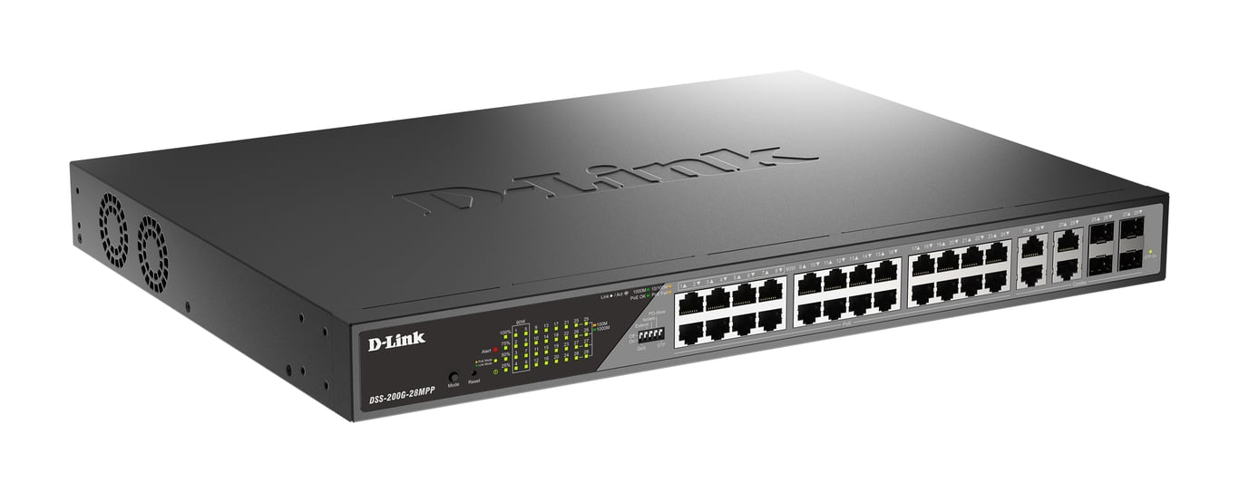 D Link DSS 28MPPB commutateur réseau Géré L2 Gigabit Ethernet 101001000 Connexion Ethernet supportant 'alimentation via ce port PoE Neuf - vue 3