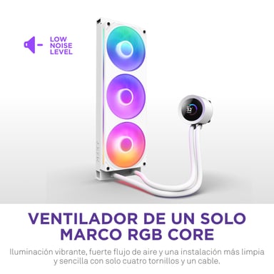 NZXT Kraken Plus 360 RGB Procesador Sistema de refrigeración líquida todo en uno Blanco 1 pieza(s)