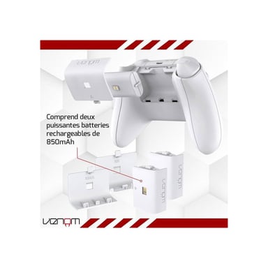 Station d'accueil double charge VENOM Twin VS2871 pour manettes Xbox Series X|S & One Blanc