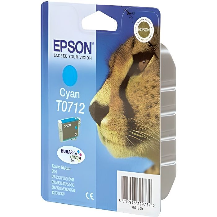 EPSON Cartouche d'encre T0712 Cyan - Guépard  (C13T07124012) - Neuf