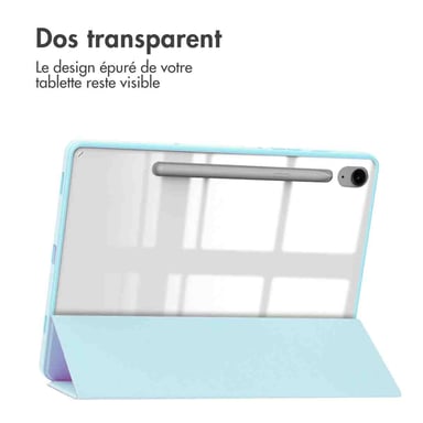 imoshion Coque tablette rigide Trifold pour Samsung Galaxy Tab S9 11.0 pouces / Tab S10 FE / S9 FE 10.9 pouces - Bleu clair