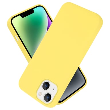 Coque pour Apple iPhone 14 en LIQUID YELLOW Housse de protection Étui en silicone TPU flexible