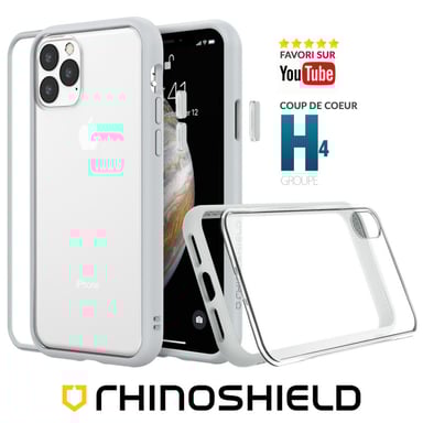 Funda RhinoShield compatible con [iPhone 13 Pro] Mod NX - Carcasa fina personalizable con tecnología de absorción de impactos [Sin BPA] - Gris platino