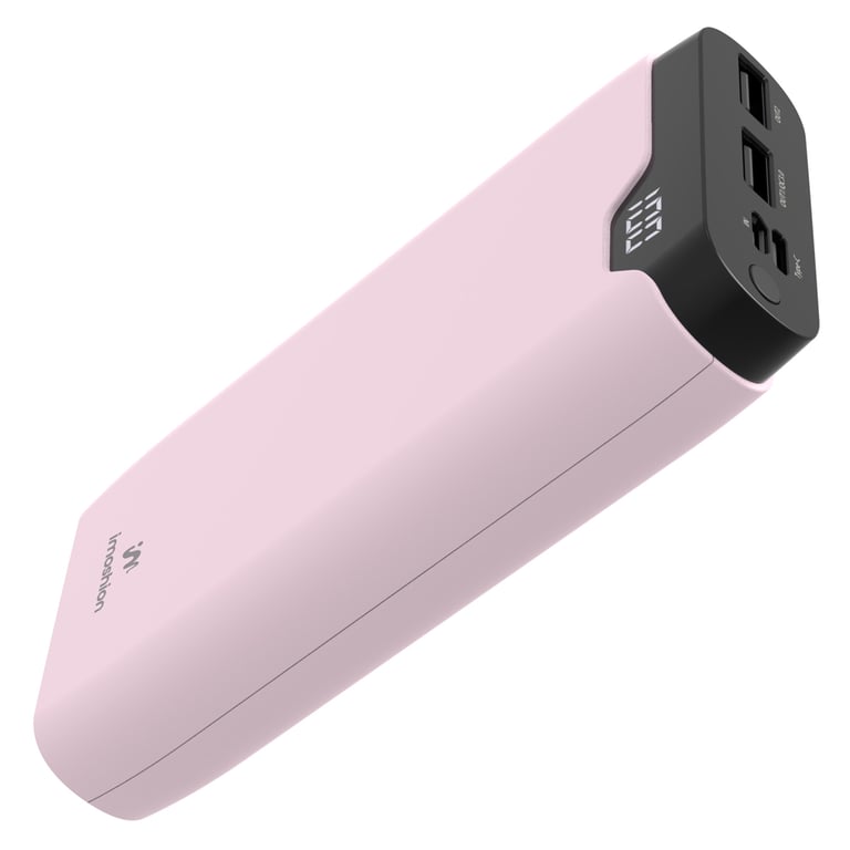 imoshion Batterie externe - 20.000 mAh - Quick Charge et Power Delivery - Rose - Neuf