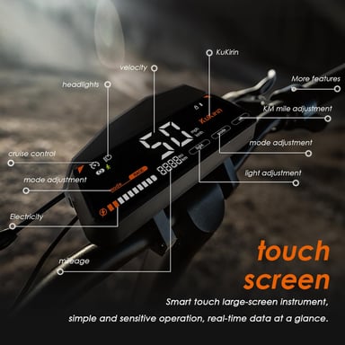 Patinete eléctrico KuKirin G3 de 10 pulgadas todoterreno, motor de 1200 W, batería de litio de 52 V y 18 Ah