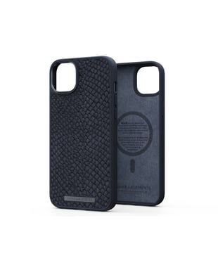 Coque Njord byELEMENTS Salmon Leather pour Apple iPhone 14 Plus - Noir