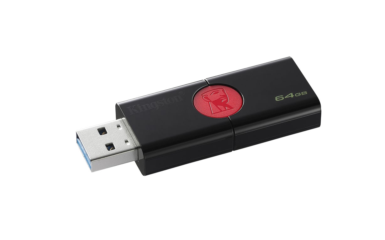 KINGSTON  DataTraveler 106 - Cl&eacute; USB - 64 Go - USB 3.1 Gen 1 - Noir sur rouge