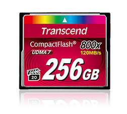 CompactFlash Transcend da 256 GB 800x CF 256 GB