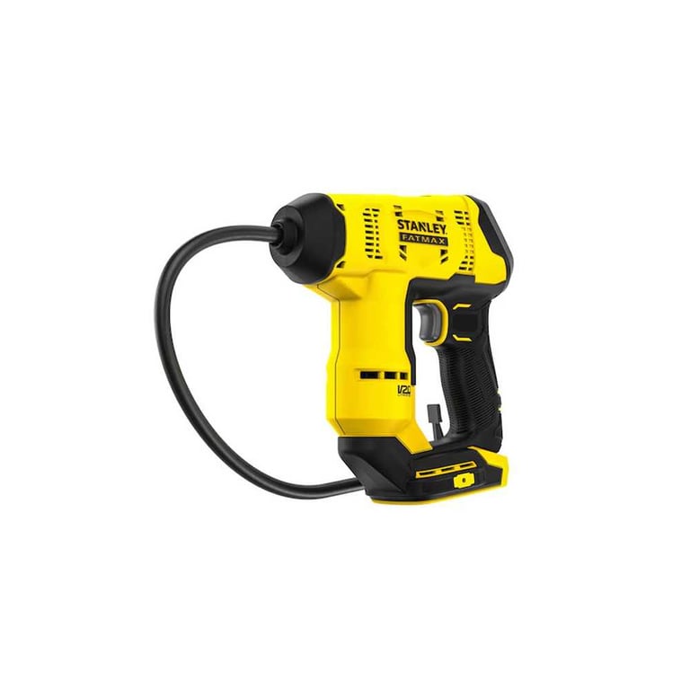 Gonfleur sans fil STANLEY FATMAX SFMCE521B XJ 18V 10 34 bar Jauge numérique 55 cm Tuyau Jaune Neuf