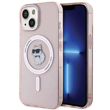 Custodia Karl Lagerfeld per iPhone 15 6,1'' rosa Custodia rigida IML Choupette MagSafe
