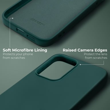 Moozy Lifestyle. Coque en silicone pour Samsung A33 5G, vert foncé – Coque légère en silicone liquide avec finition mate et doublure en microfibre douce, coque en silicone de qualité supérieure