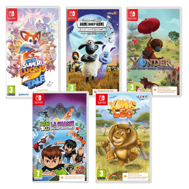 Pack 5 jeux de plateforme Nintendo Switch (Code in a Box)