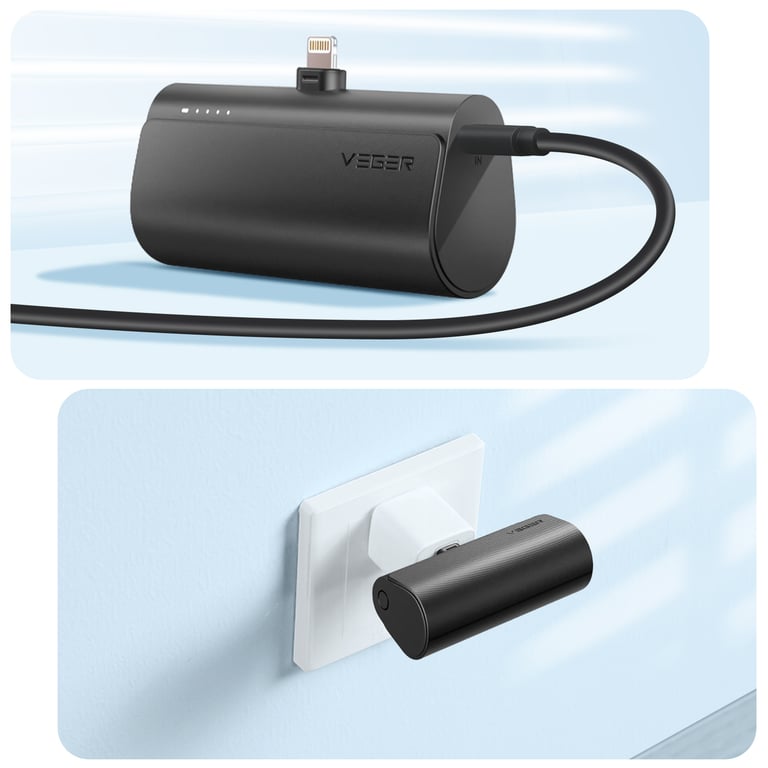 Mini Chargeur Externe 5000mAh Connecteur Lightning Power Delivery Neuf - vue 2