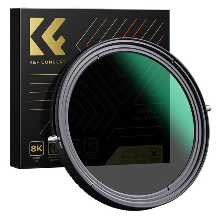 K&F Filtre Nano X CPL+Variable ND2-ND32 82mm - Neuf