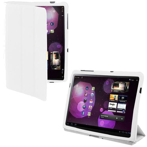 Housse Samsung Galaxy Tab 2 Gt P7500 Rabat Magnétique Tablette Tactile Blanc Faux cuir YONIS