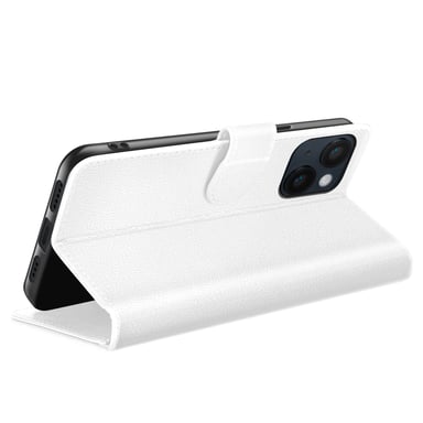 Zanaé Funda tipo cartera para iPhone 14 con soporte y lengüeta magnética Blanco