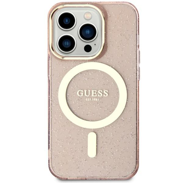Coque telephone bumper telephone Guess GUHMN61HCMCGP Coque rigide pour iPhone 11XR 61 à paillettes Doré