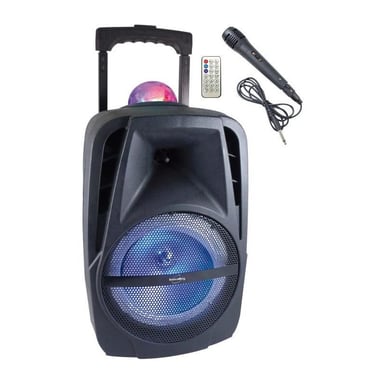 INOVALLEY KA116BOWL - Altavoz Bluetooth 450W - Función Karaoke - Bola caleidoscopio LED multicolor - Puerto USB