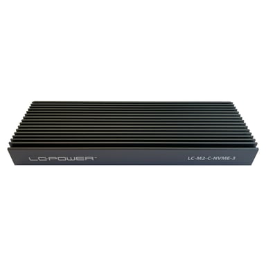 LC-Power LC-M2-C-NVME-3 caja para disco duro externo Caja externa para unidad de estado sólido (SSD) Negro M.2