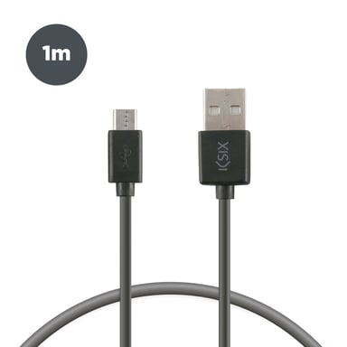 Ksix BXCUSB01 câble USB 1 m USB A Micro-USB A Noir - Neuf