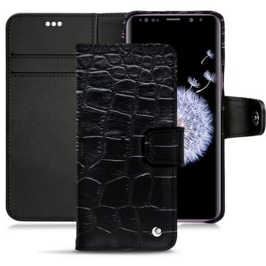 Housse cuir Samsung Galaxy S9+ - Rabat portefeuille - Noir - Cuirs spéciaux