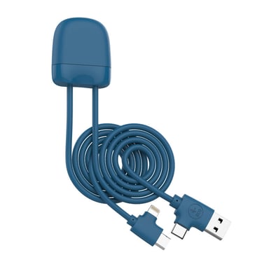 Câble de charge multi-connecteurs Ice-C Bleu