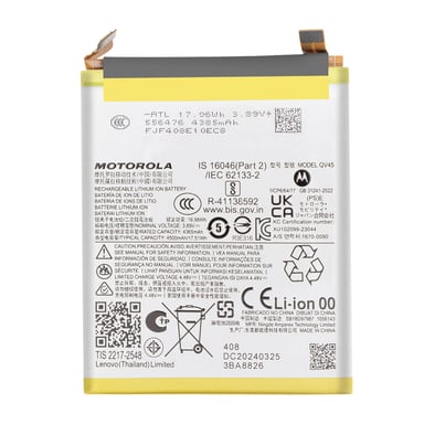 Batterie de Remplacement QV45 pour Motorola Edge 50 Ultra Service Pack Blanc