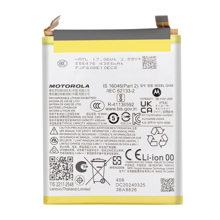 Batterie de Remplacement QV45 pour Motorola Edge 50 Ultra Service Pack Neuf