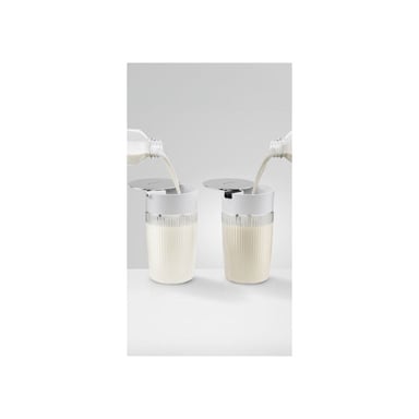 Carafe à lait JURA 24313 0,5 L verre strié couvercle inox pivotant 2 adaptateurs silicone Blanc