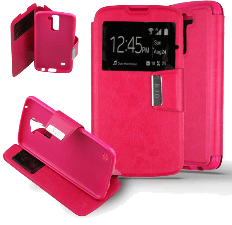 Etui Folio compatible Rose Fushia LG K10