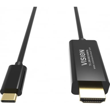 Vision TC 2MUSBCDP8K/BL cable DisplayPort 2 m USB Tipo C Negro