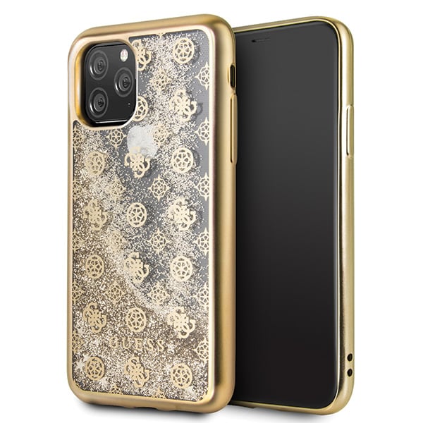 Funda Guess para iPhone 11 Pro Gold 4G Peony Liquid Glitter - Guess