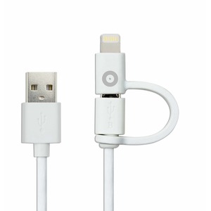 Spring Cable Cable 2 En 1 2.4A Usb/Micro-Usb/Lightning Blanco